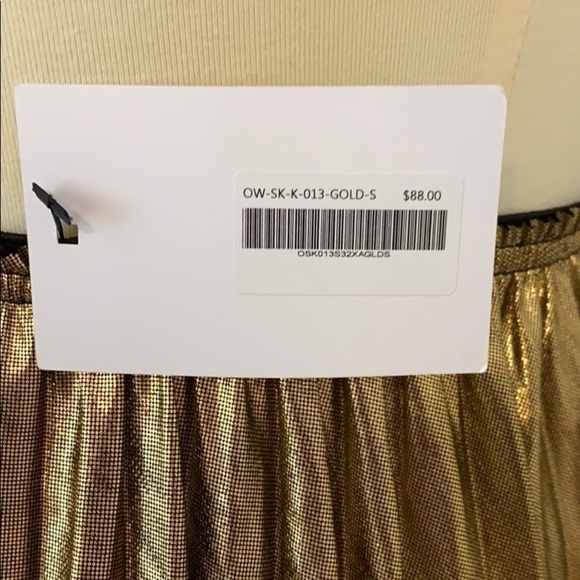 NWT OAK + FORT Gold Pleaded Skirt - Picture 4 of 4